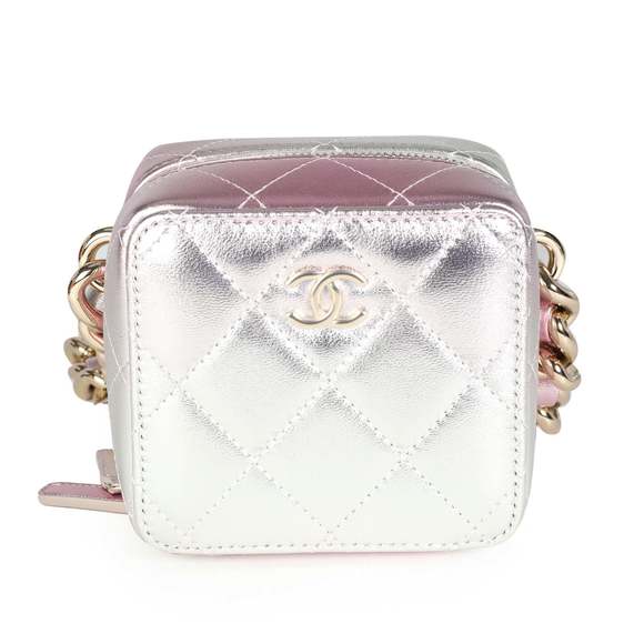 Chanel Iridescent Quilted Lambskin Like a Wallet Cube Chain Bag - Picture 1 of 7